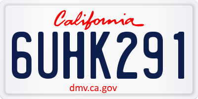 CA license plate 6UHK291