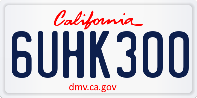 CA license plate 6UHK300