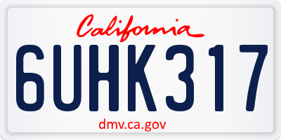 CA license plate 6UHK317