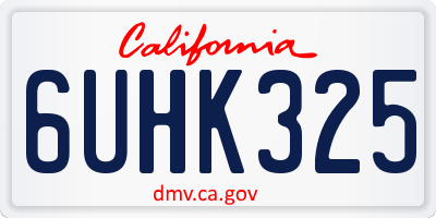 CA license plate 6UHK325