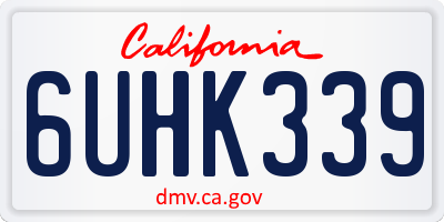 CA license plate 6UHK339