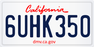 CA license plate 6UHK350