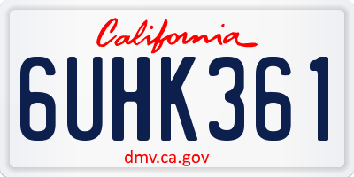 CA license plate 6UHK361