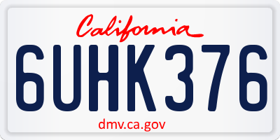 CA license plate 6UHK376