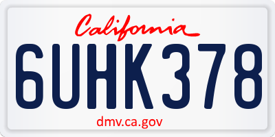 CA license plate 6UHK378