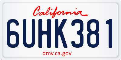 CA license plate 6UHK381