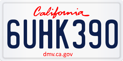 CA license plate 6UHK390