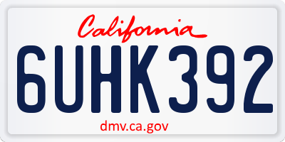 CA license plate 6UHK392
