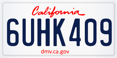 CA license plate 6UHK409