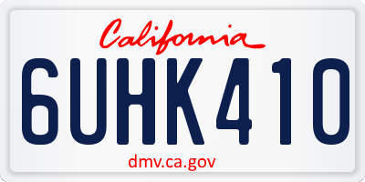 CA license plate 6UHK410