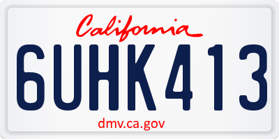 CA license plate 6UHK413
