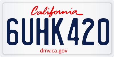 CA license plate 6UHK420