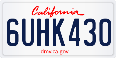 CA license plate 6UHK430