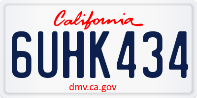 CA license plate 6UHK434