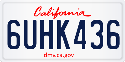 CA license plate 6UHK436
