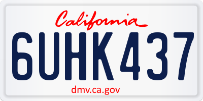 CA license plate 6UHK437