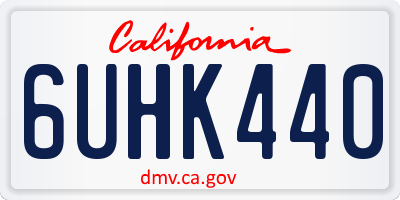 CA license plate 6UHK440