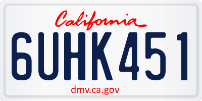 CA license plate 6UHK451