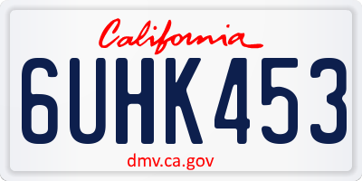 CA license plate 6UHK453