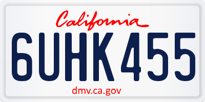 CA license plate 6UHK455