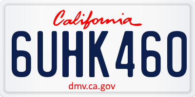 CA license plate 6UHK460