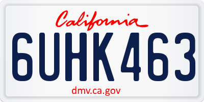 CA license plate 6UHK463