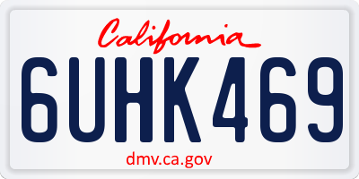 CA license plate 6UHK469