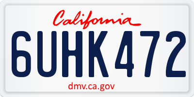 CA license plate 6UHK472