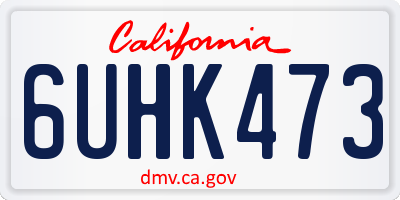 CA license plate 6UHK473