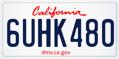 CA license plate 6UHK480