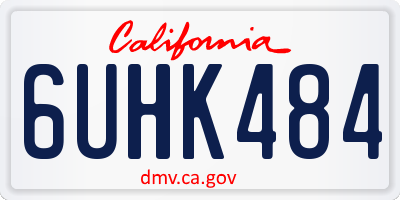 CA license plate 6UHK484