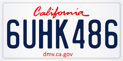 CA license plate 6UHK486