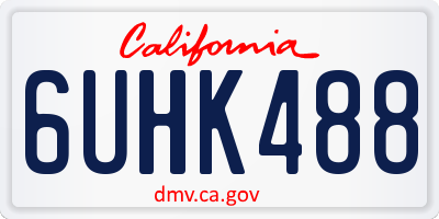 CA license plate 6UHK488