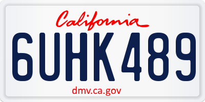 CA license plate 6UHK489