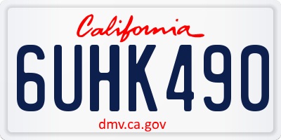 CA license plate 6UHK490