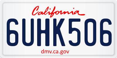 CA license plate 6UHK506