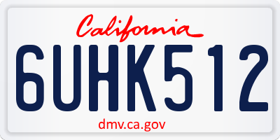 CA license plate 6UHK512