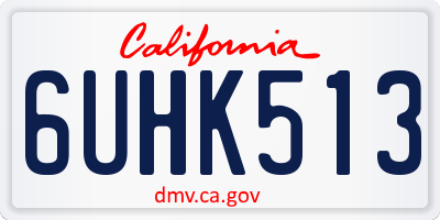 CA license plate 6UHK513