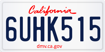 CA license plate 6UHK515