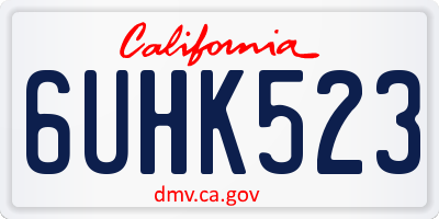 CA license plate 6UHK523