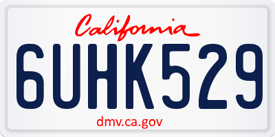 CA license plate 6UHK529