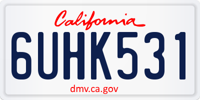 CA license plate 6UHK531