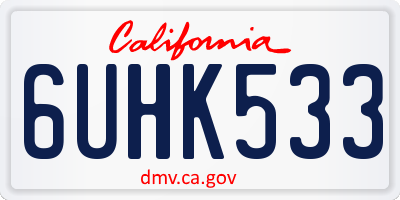 CA license plate 6UHK533
