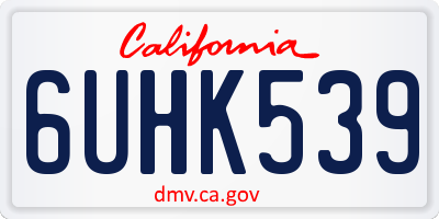 CA license plate 6UHK539