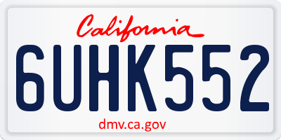 CA license plate 6UHK552