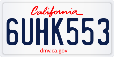 CA license plate 6UHK553