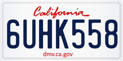 CA license plate 6UHK558