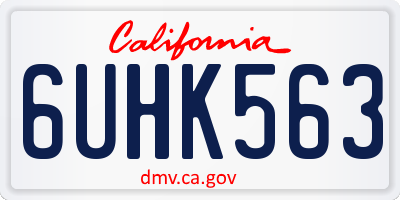 CA license plate 6UHK563