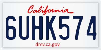 CA license plate 6UHK574