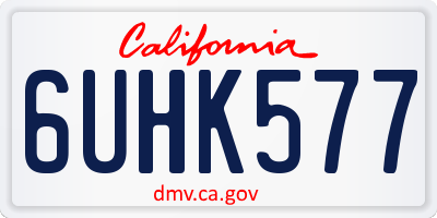 CA license plate 6UHK577